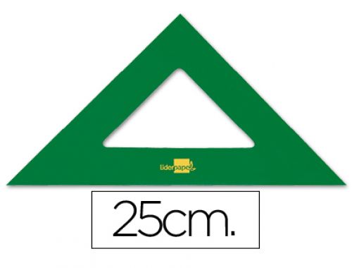 Esquadro liderpapel 25 cm plastico verde , Liderpapel , 43371 , 8423473433717